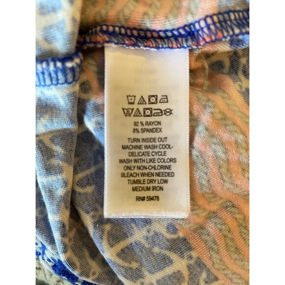 Antibes Blanc Royal Blue w/ anchor Pattern Stretchy 3/4 Sleeve Size Small Dress - Picture 8 of 11